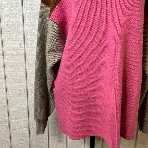 Free People Softly Structured Colorblock Mockneck Sweater, size small. - Picture 4 of 5
